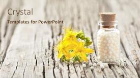  Presentation with homeopathy - Presentation design featuring homeopathy-eco-medicine-hypericum-granules background and a lemonade colored foreground