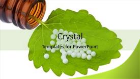  Presentation with homeopathy - Beautiful PPT theme featuring homeopathy globules as alternative medicine backdrop and a gold colored foreground
