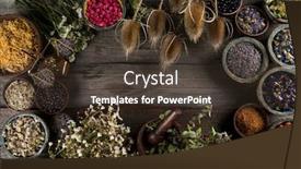  Presentation with herbal - Cool new slide deck with homeopathy-herbal-medicine-on-wooden backdrop and a tawny brown colored foreground