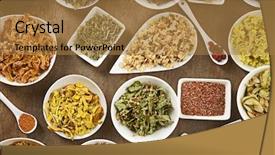  Presentation with herb - Audience pleasing slides consisting of homeopatic - natural flower and herb selection backdrop and a coral colored foreground