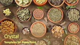  Presentation with herb - Slides having homeopatic - natural flower and herb selection background and a tawny brown colored foreground
