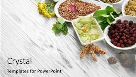  Presentation with herb - Colorful slide set enhanced with homeopatic - natural flower and herb selection backdrop and a white colored foreground