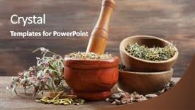 Presentation with crystal natural flower - Colorful PPT theme enhanced with homeopatic - natural flower and herb selection backdrop and a  colored foreground