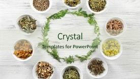  Presentation with herb - PPT theme enhanced with homeopatic - natural flower and herb selection background and a soft green colored foreground