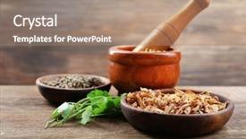  Presentation with crystal natural flower - Beautiful PPT theme featuring homeopatic - natural flower and herb selection backdrop and a  colored foreground
