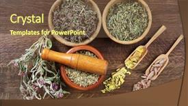  Presentation with herb - Colorful slide set enhanced with homeopatic - natural flower and herb selection backdrop and a tawny brown colored foreground