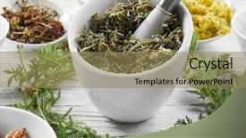  Presentation with crystal natural flower - PPT layouts consisting of homeopatic - natural flower and herb selection background and a  colored foreground