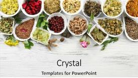  Presentation with crystal natural flower - Theme having homeopatic - natural flower and herb selection background and a white colored foreground