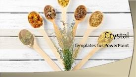  Presentation with crystal natural flower - Amazing theme having homeopatic - natural flower and herb selection backdrop and a lemonade colored foreground