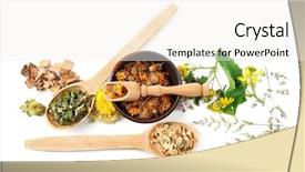  Presentation with crystal natural flower - Amazing slide set having homeopatic - natural flower and herb selection backdrop and a sky blue colored foreground