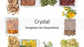  Presentation with herb - PPT theme enhanced with homeopatic - natural flower and herb selection background and a white colored foreground