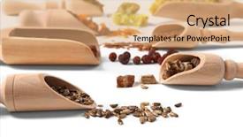  Presentation with herb - Colorful presentation design enhanced with homeopatic - natural flower and herb selection backdrop and a coral colored foreground