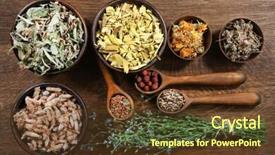  Presentation with herb - Theme having homeopatic - natural flower and herb selection background and a tawny brown colored foreground