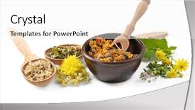  Presentation with herb - Presentation consisting of homeopatic - natural flower and herb selection background and a white colored foreground
