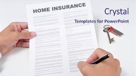  Presentation with cargo insurance man and passenger - Slides consisting of homeowner - closeup of a young man background and a sky blue colored foreground