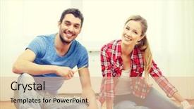  Presentation with repair - Cool new presentation with homeowner - repair building and home concept backdrop and a lemonade colored foreground