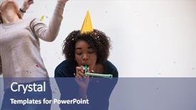  Presentation with lights and confetti party - PPT layouts with homeparty - confetti party multiethnics happy young background and a ocean colored foreground