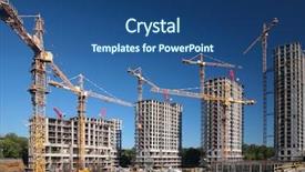  Presentation with under construction - Amazing presentation theme having homes under construction backdrop and a ocean colored foreground