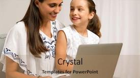  Presentation with mom daughter - PPT layouts with homeschool - mom teaching daughter working background and a  colored foreground