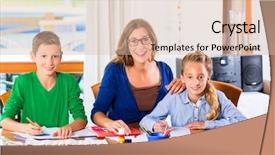  Presentation with giving - PPT theme having homeschool - private teacher giving lessons background and a  colored foreground