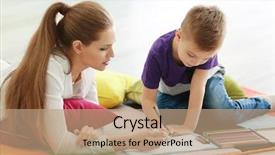  Presentation with working - Slides having homeschool - young female psychologist working background and a  colored foreground