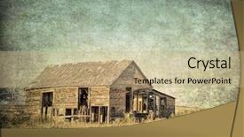  Presentation with echinacea purpurea eastern purple coneflower - PPT theme with homestead on eastern colorado prairie background and a coral colored foreground