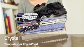  Presentation with pile - Cool new theme with homewares - closeup of a young man backdrop and a  colored foreground