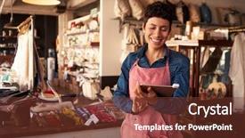  Presentation with digital detoxification - Slides enhanced with homewares - female owner of gift store background and a tawny brown colored foreground