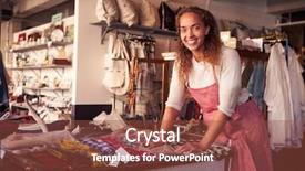  Presentation with sales ethics - PPT theme having homewares - female sales assistant arranging textiles background and a tawny brown colored foreground