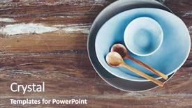  Presentation with ceramic - Beautiful PPT theme featuring homewares - handmade ceramic dishes backdrop and a violet colored foreground