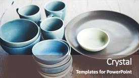  Presentation with ceramic - Amazing PPT layouts having homewares - handmade ceramic dishes backdrop and a tawny brown colored foreground