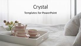  Presentation with breakfast - Audience pleasing presentation theme consisting of colorful tree branches with blue sky in the background - fall season backdrop and a light blue colored foreground