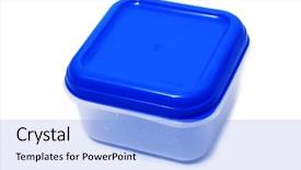  Presentation with plastic container - Cool new slides with homewares - plastic container isolated backdrop and a light blue colored foreground
