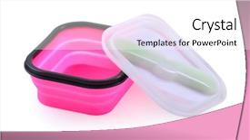  Presentation with plastic container - Presentation design with homewares - plastic container on a white background and a  colored foreground