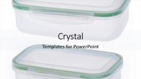  Presentation with plastic containers - Colorful PPT theme enhanced with homewares - plastic food containers backdrop and a sky blue colored foreground