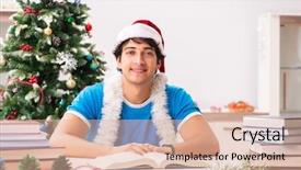  Presentation with christmas eve religious - PPT layouts featuring homeworks new year - young student with book background and a  colored foreground