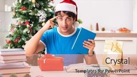  Presentation with book - Audience pleasing theme consisting of homeworks new year - young student with book backdrop and a coral colored foreground