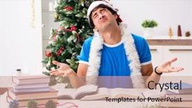  Presentation with christmas eve religious - Amazing slide deck having homeworks new year - young student with book backdrop and a  colored foreground