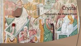  Presentation with church - Audience pleasing slides consisting of homily - fresco paintings in the old backdrop and a coral colored foreground
