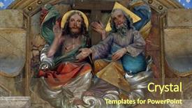  Presentation with god - Theme consisting of homily - jesus and god the father background and a tawny brown colored foreground