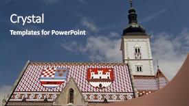  Presentation with church - PPT theme with homily - zagreb - st mark's church background and a ocean colored foreground