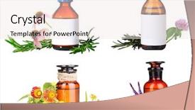 Presentation with herbal medicine healing herbs mortar - Cool new slide set with homoeopathy - collage of medicine bottle backdrop and a sky blue colored foreground