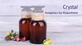  Presentation with medicine plants - PPT theme consisting of homoeopathy - essential oil with different medicine background and a sky blue colored foreground