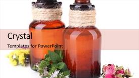  Presentation with medicine plants - Beautiful presentation featuring homoeopathy - essential oil with different medicine backdrop and a red colored foreground