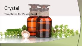  Presentation with herbal medicine flowers - Presentation with homoeopathy - medicine bottles with tablets background and a soft green colored foreground