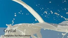  Presentation with milk splash - Cool new presentation theme with homogeneous - milk splash on a blue backdrop and a light gray colored foreground