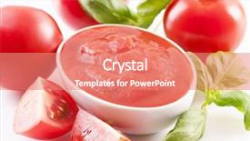  Presentation with tomato - Audience pleasing presentation consisting of homogeneous - tomato puree backdrop and a coral colored foreground