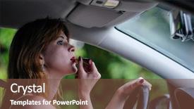  Presentation with lips - Slide deck featuring homosapiens - girl makes up lips background and a tawny brown colored foreground