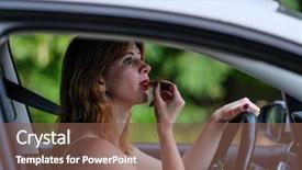  Presentation with lips - PPT layouts enhanced with homosapiens - girl makes up lips background and a violet colored foreground