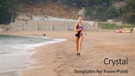  Presentation with clinical sas training - Theme with homosapiens - image of training girl athlete background and a coral colored foreground